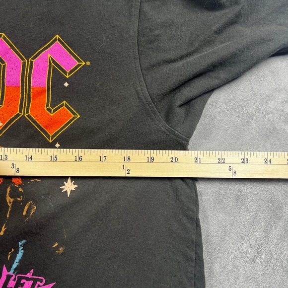 Old Navy AC DC Let There Be Rock 77 Tour Graphic Tee Mens Small Black - Picture 7 of 8